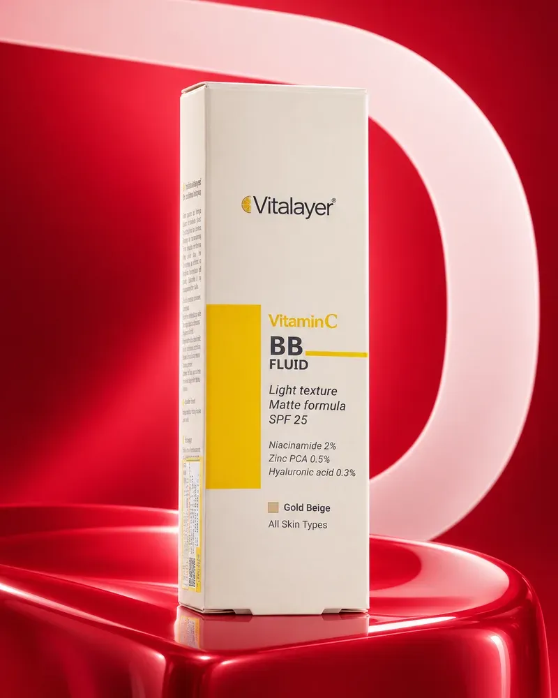 بیبی فلوئید ویتامین C ویتالیر SPF25 حجم ۳۰ میلیلیتر gold beige