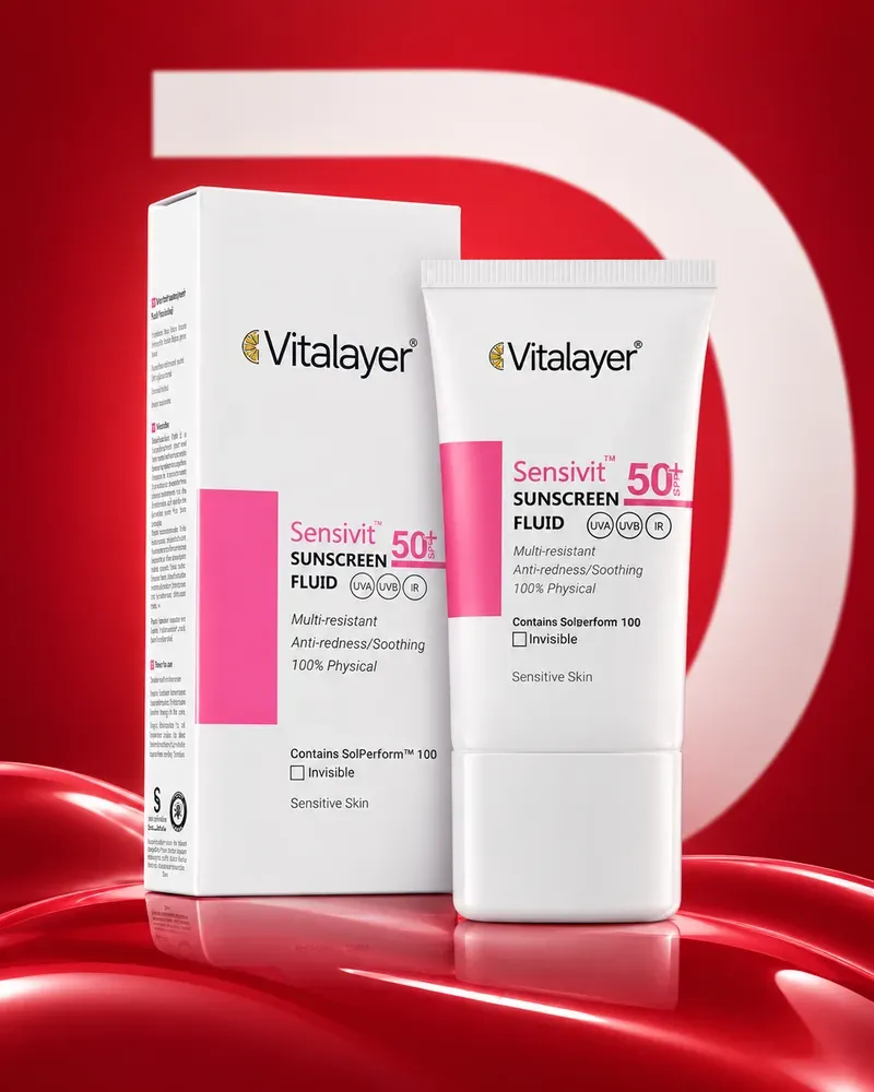 فلوئید ضدآفتاب سنسی ویت ویتالیر SPF50+ مناسب پوست حساس ۵۰ میلی‌لیتر[بی رنگ]