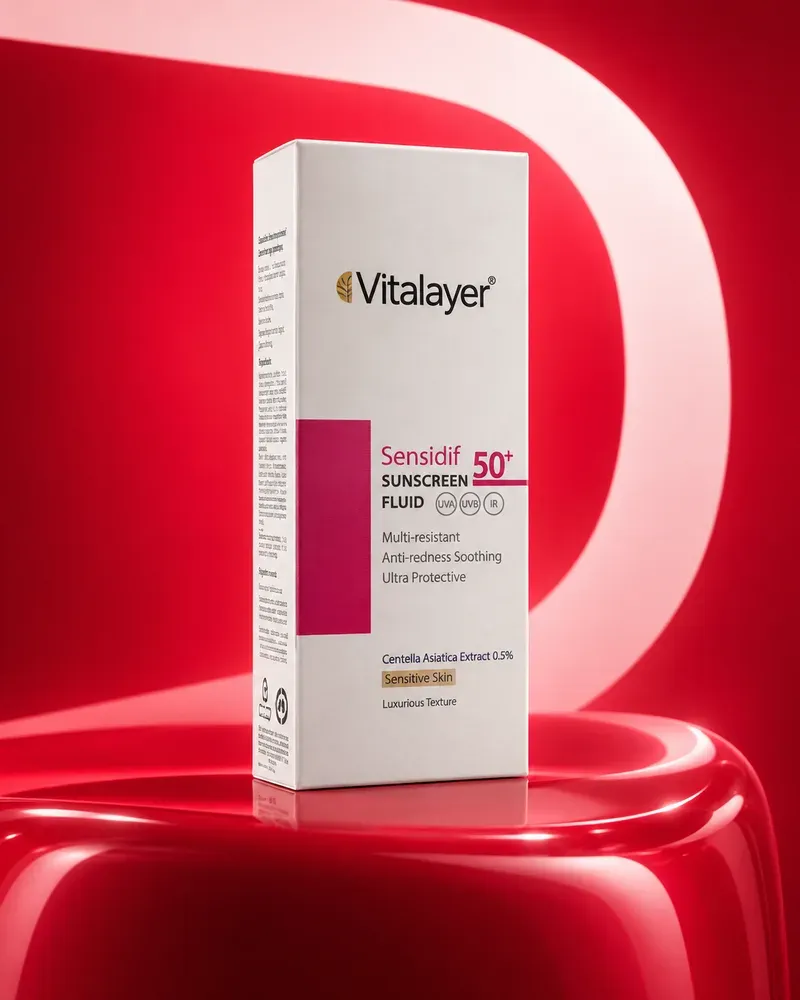 فلوئید ضدآفتاب ویتالیر سنسی ویت Sensivit SPF50+ مناسب پوست حساس ۵۰ میلیلیتر رنگ بژ طبیعی