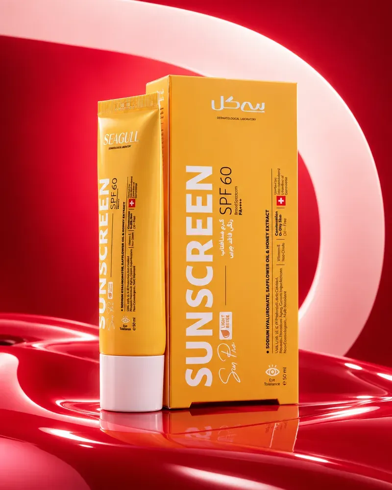 کرم ضدآفتاب رنگی سی گل SPF60 فاقد چربی مناسب پوست چرب و مختلط حجم ۵۰ میلیلیتر رنگ بژ روشن