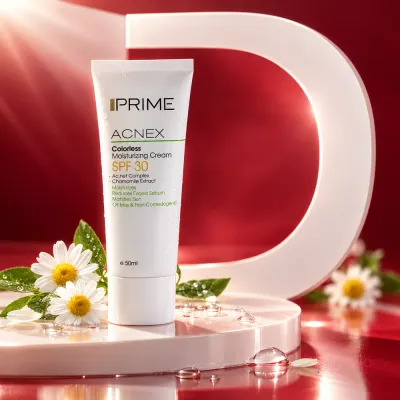 کرم مرطوب‌کننده فاقد رنگ SPF30 آکنکس پریم ۵۰ میلی‌لیتر